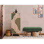 Hanah Home 925 - 1070 Juego de Muebles de Recibidor, Tablero Melamina, Lino, Sonomo y Verde, Zapatero 50x135x38cm, Banco 105x50x40cm